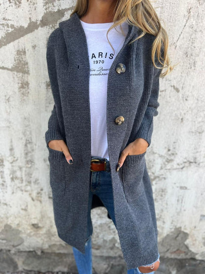 Marjorie – Eleganter langer Cardigan aus weichem Strick