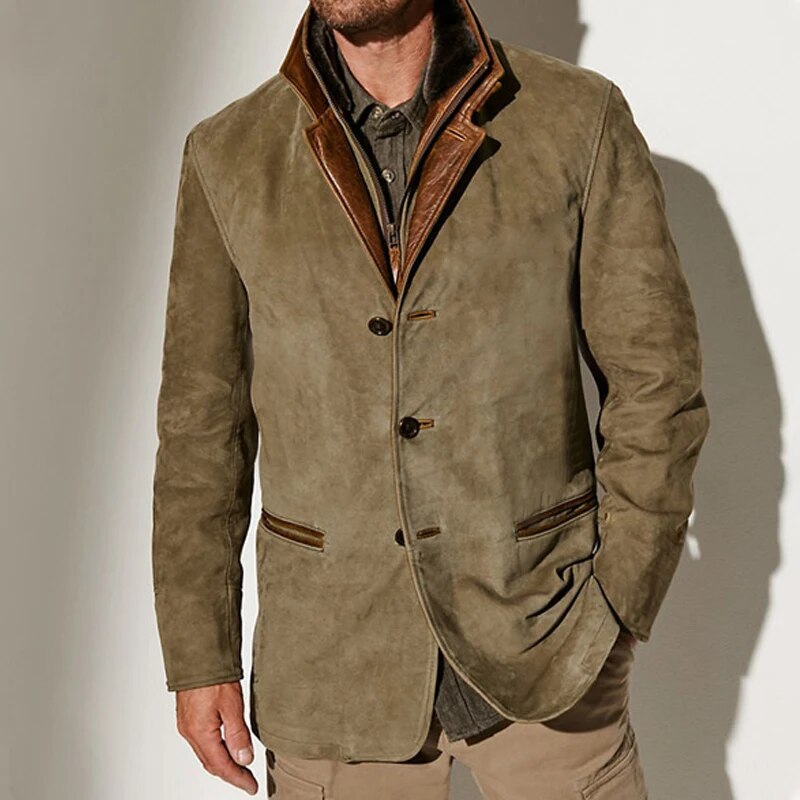 Victor | Vintage-Suede-Jacke mit Lederdetails