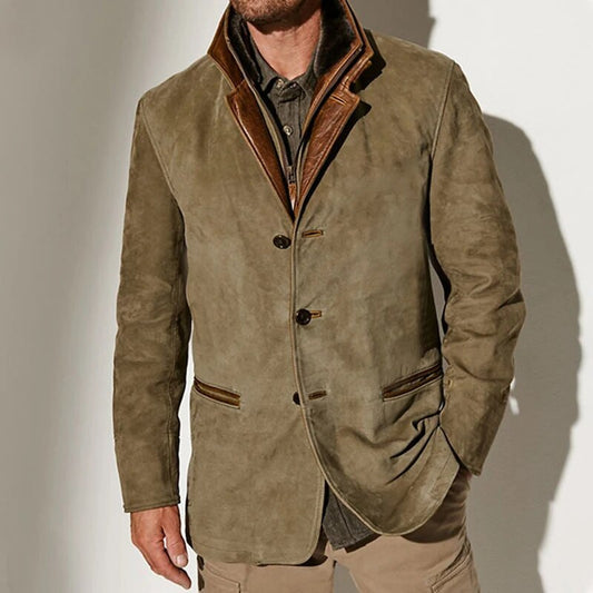 Victor | Vintage-Suede-Jacke mit Lederdetails