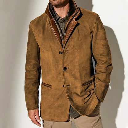 Victor | Vintage-Suede-Jacke mit Lederdetails