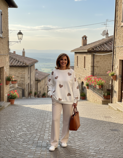 Mila | Pullover aus Baumwollmischung mit Herzen