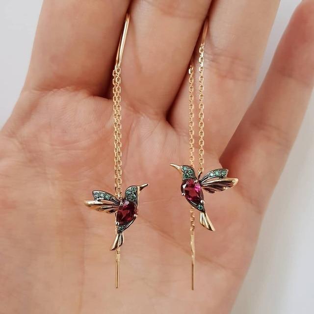 Ohrringe in Form eines Kolibris