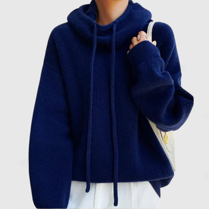 Marie | Cozy Pullover mit hohem Kragen und Kapuze