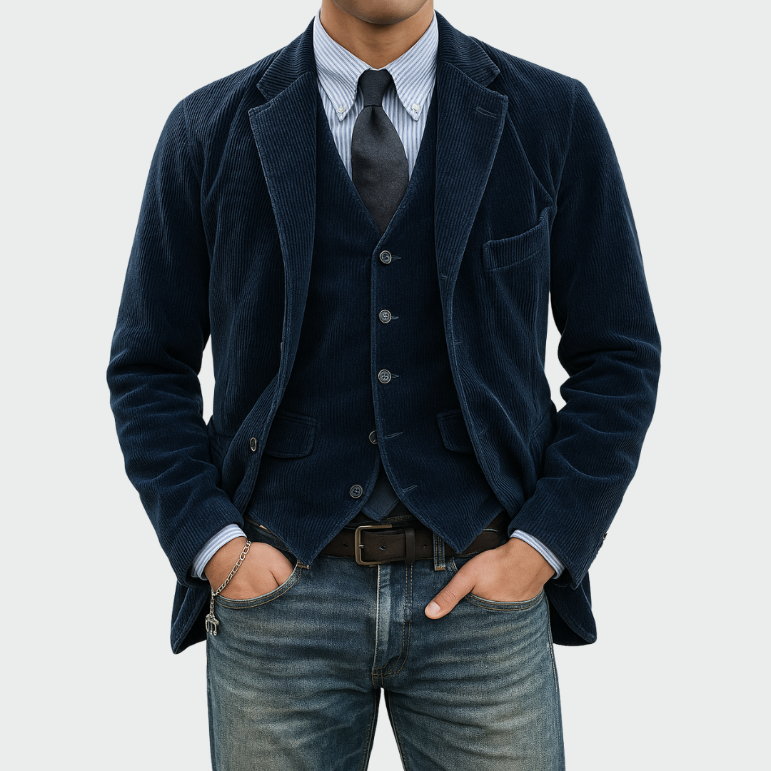 Tom| Komplettset: Blazer und Weste aus Samt