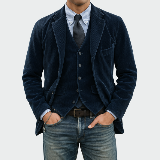 Tom| Komplettset: Blazer und Weste aus Samt