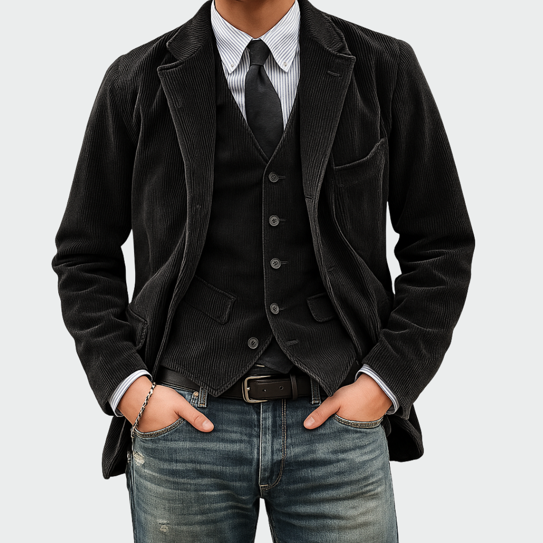 Tom| Komplettset: Blazer und Weste aus Samt