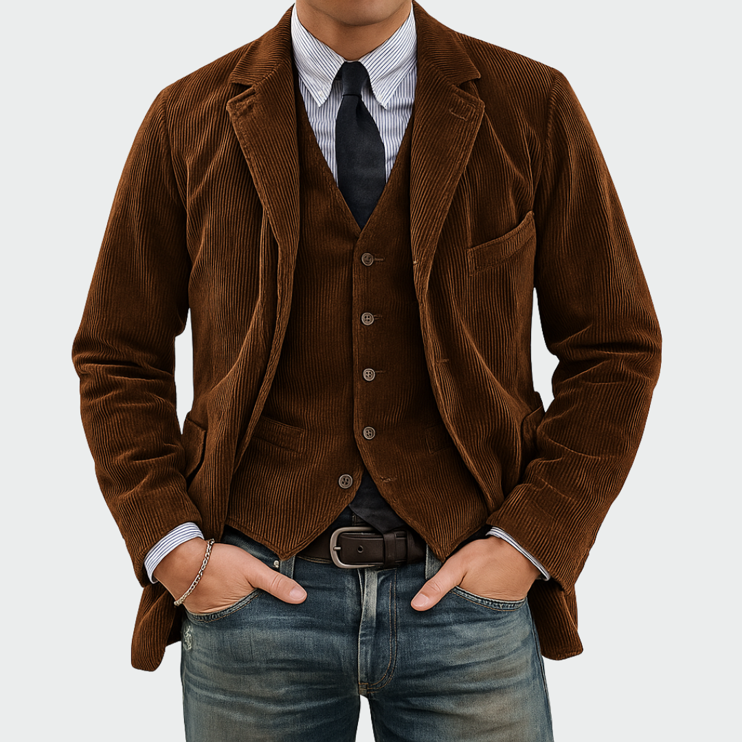 Tom| Komplettset: Blazer und Weste aus Samt