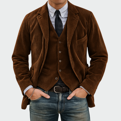 Tom| Komplettset: Blazer und Weste aus Samt