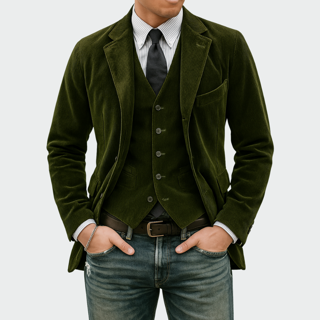 Tom| Komplettset: Blazer und Weste aus Samt