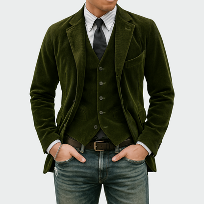 Tom| Komplettset: Blazer und Weste aus Samt