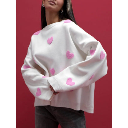 Mila | Pullover aus Baumwollmischung mit Herzen